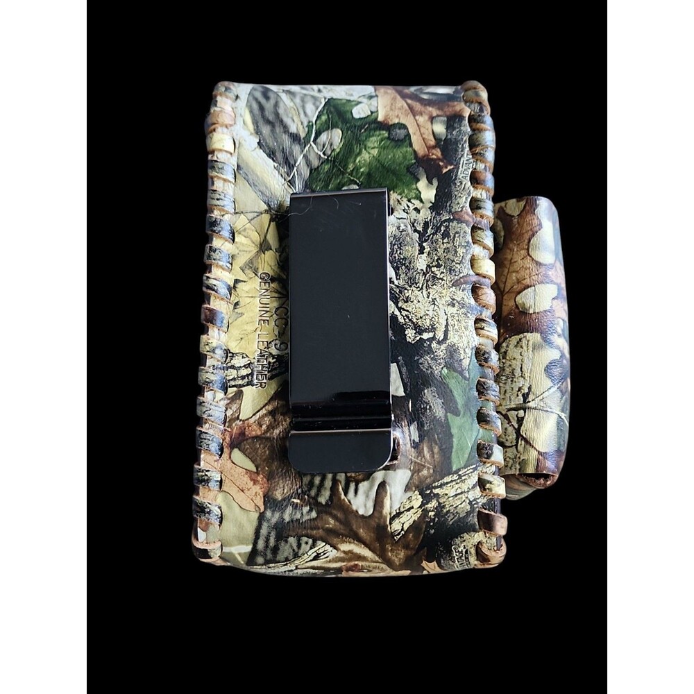 Rugged Camo Cigarette Leather Case Lighter Pouch Clip Top Regular 100's Holder - Picture 5 of 9
